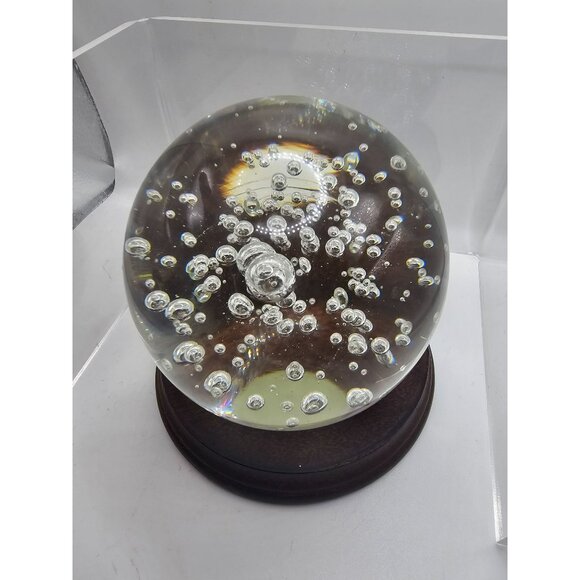 Vintage Large Crystal Controlled Bubble Art Glass Paperweight‎ - Picture 5 of 8